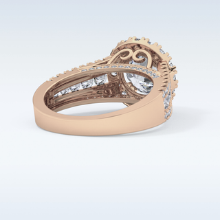 2.22 CT Halo & Pave Engagement Ring Featuring Round Moissanite