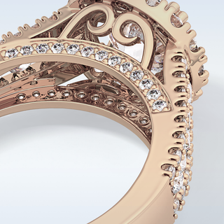 2.22 CT Halo & Pave Engagement Ring Featuring Round Moissanite
