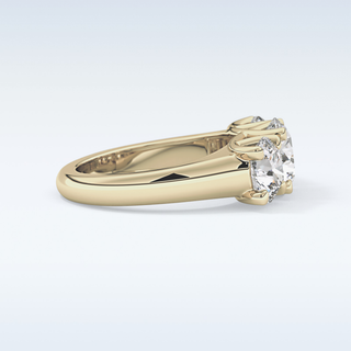 Elegant 1.92 CT Three Stones Engagement Ring Featuring Round Moissanite