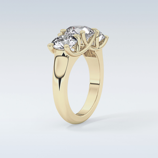 Elegant 1.92 CT Three Stones Engagement Ring Featuring Round Moissanite