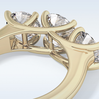Elegant 1.92 CT Three Stones Engagement Ring Featuring Round Moissanite