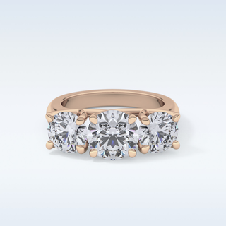 Elegant 1.92 CT Three Stones Engagement Ring Featuring Round Moissanite