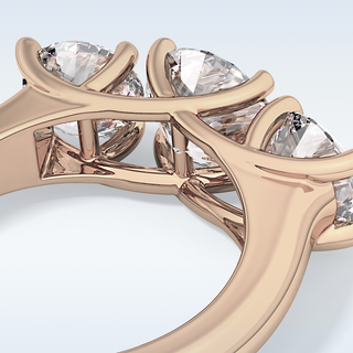 Elegant 1.92 CT Three Stones Engagement Ring Featuring Round Moissanite