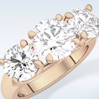 Elegant 1.92 CT Three Stones Engagement Ring Featuring Round Moissanite