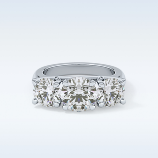 Elegant 1.92 CT Three Stones Engagement Ring Featuring Round Moissanite