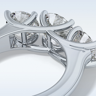 Elegant 1.92 CT Three Stones Engagement Ring Featuring Round Moissanite