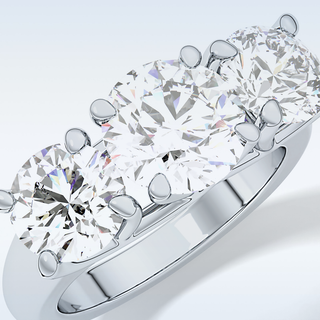 Elegant 1.92 CT Three Stones Engagement Ring Featuring Round Moissanite