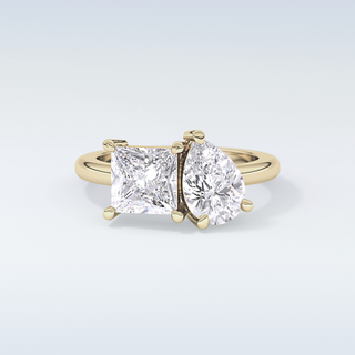 Stunning 2.38 CT Two Stone Engagement Ring Featuring Pear & Princess Moissanite