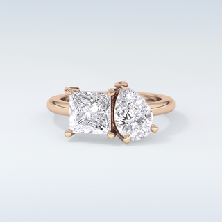 Stunning 2.38 CT Two Stone Engagement Ring Featuring Pear & Princess Moissanite