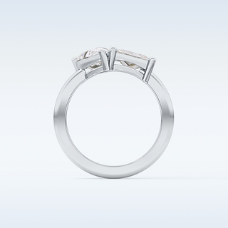 Stunning 2.38 CT Two Stone Engagement Ring Featuring Pear & Princess Moissanite