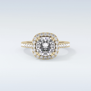 2.37 CT Halo & Pave Engagement Ring Featuring Cushion Moissanite