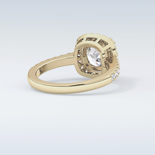 2.37 CT Halo & Pave Engagement Ring Featuring Cushion Moissanite