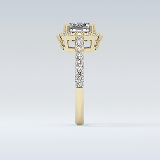 2.37 CT Halo & Pave Engagement Ring Featuring Cushion Moissanite