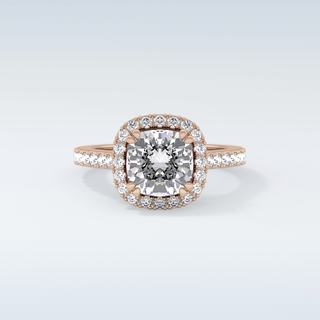 2.37 CT Halo & Pave Engagement Ring Featuring Cushion Moissanite