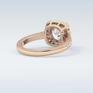 2.37 CT Halo & Pave Engagement Ring Featuring Cushion Moissanite
