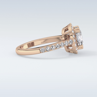 2.37 CT Halo & Pave Engagement Ring Featuring Cushion Moissanite
