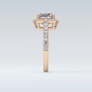 2.37 CT Halo & Pave Engagement Ring Featuring Cushion Moissanite
