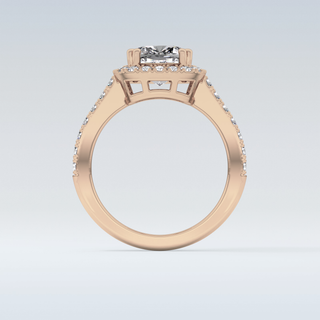 2.37 CT Halo & Pave Engagement Ring Featuring Cushion Moissanite