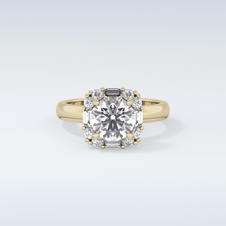 1.56 CT Cluster Engagement Ring Featuring Round Moissanite