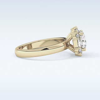 1.56 CT Cluster Engagement Ring Featuring Round Moissanite