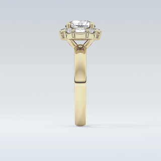 1.56 CT Cluster Engagement Ring Featuring Round Moissanite