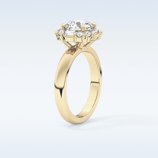 1.56 CT Cluster Engagement Ring Featuring Round Moissanite