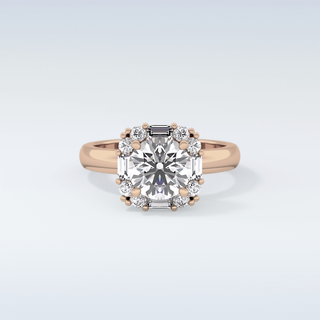 1.56 CT Cluster Engagement Ring Featuring Round Moissanite