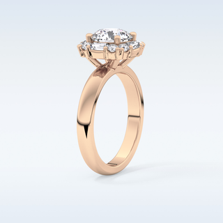 1.56 CT Cluster Engagement Ring Featuring Round Moissanite
