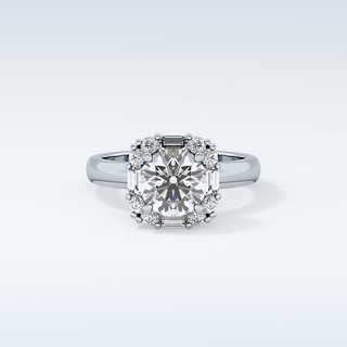 1.56 CT Cluster Engagement Ring Featuring Round Moissanite