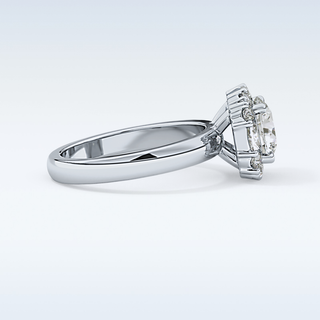 1.56 CT Cluster Engagement Ring Featuring Round Moissanite