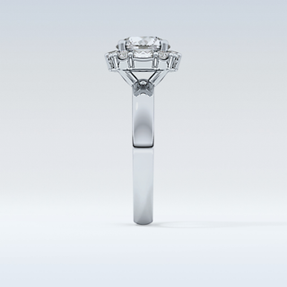 1.56 CT Cluster Engagement Ring Featuring Round Moissanite
