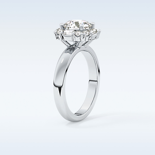 1.56 CT Cluster Engagement Ring Featuring Round Moissanite
