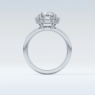 1.56 CT Cluster Engagement Ring Featuring Round Moissanite