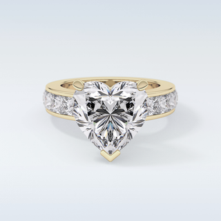 6.63 CT Pave Engagement Ring Featuring Heart Moissanite