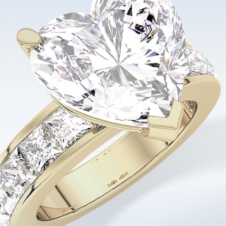 6.63 CT Pave Engagement Ring Featuring Heart Moissanite