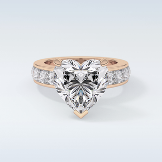 6.63 CT Pave Engagement Ring Featuring Heart Moissanite