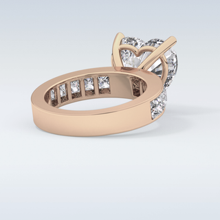 6.63 CT Pave Engagement Ring Featuring Heart Moissanite
