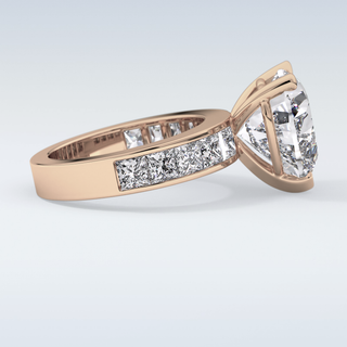 6.63 CT Pave Engagement Ring Featuring Heart Moissanite