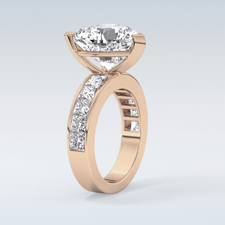 6.63 CT Pave Engagement Ring Featuring Heart Moissanite