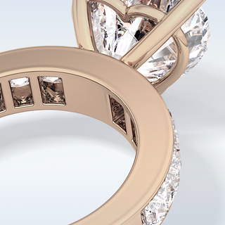 6.63 CT Pave Engagement Ring Featuring Heart Moissanite