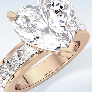6.63 CT Pave Engagement Ring Featuring Heart Moissanite