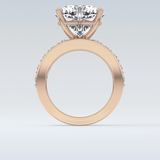 6.63 CT Pave Engagement Ring Featuring Heart Moissanite