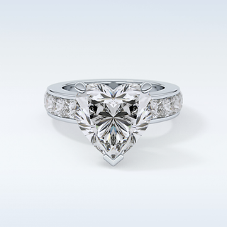 6.63 CT Pave Engagement Ring Featuring Heart Moissanite