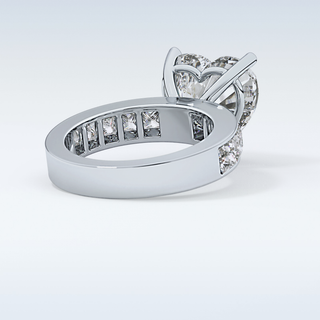6.63 CT Pave Engagement Ring Featuring Heart Moissanite