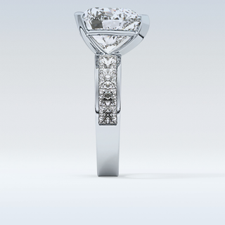 6.63 CT Pave Engagement Ring Featuring Heart Moissanite