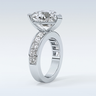 6.63 CT Pave Engagement Ring Featuring Heart Moissanite