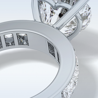 6.63 CT Pave Engagement Ring Featuring Heart Moissanite