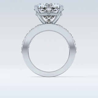 6.63 CT Pave Engagement Ring Featuring Heart Moissanite
