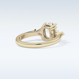 Elegant 2.35 CT Three Stones Engagement Ring Featuring Cushion Moissanite