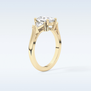 Elegant 2.35 CT Three Stones Engagement Ring Featuring Cushion Moissanite